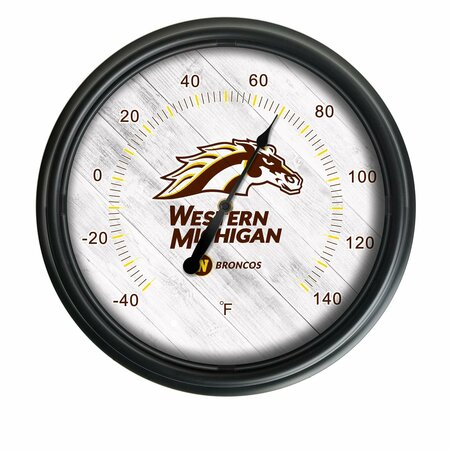 HOLLAND BAR STOOL CO Western Michigan University Indoor/Outdoor LED Thermometer ODThrm14BK-08WestMI